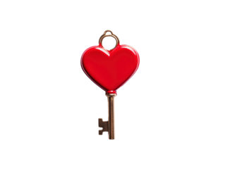 a key with a heart shaped keyring