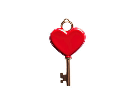 a key with a heart shaped keyring - Powered by Adobe