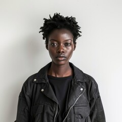 Obraz premium Black volunteer portrait photo face.