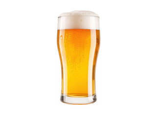a glass of beer with foam