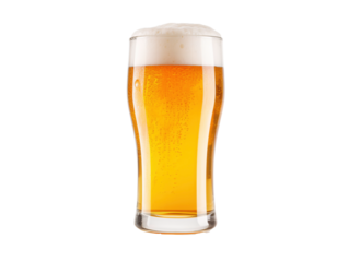 a glass of beer with foam