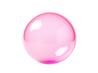 a pink bubble on a white background