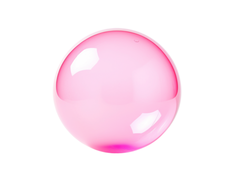 a pink bubble on a white background