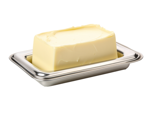 a butter in a metal dish