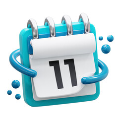 calendar day 11 3d icon illustration