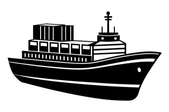recommend clip art: Fishing vessel riverboat silhouette. cargo ship, cruise ship or boat vector illustration.