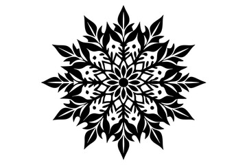 Christmas Mandala Design of Coloring Book Page. Easy Mandala Coloring Book Pages for Adults to Relax, Experiences Give Relief. Resizeable Vector File