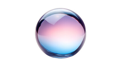 A witches crystal ball glowing with mysterious light isolated on a plain white background
