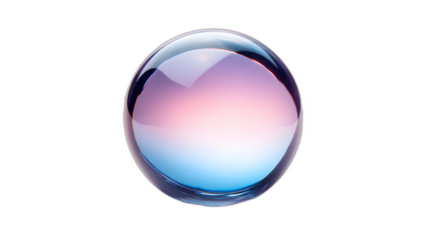 A witches crystal ball glowing with mysterious light isolated on a plain white background