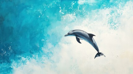 A Single Dolphin Leaping Out of the Ocean