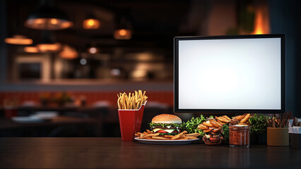 Restaurant burgers Menu Board Mockup