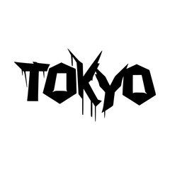tokyo graffiti fashion sticker t shirt vector illustration template design