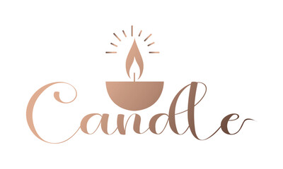 Candle flame logo design vector illustration template idea