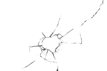 Texture of broken glass on a transparent background