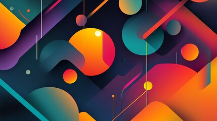 A modern, tech-focused design with abstract shapes and vibrant colors, perfect for a business website or presentation.