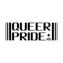 Pixel Art Retro Style 'Queer Pride' Typography art, Black