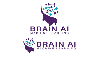 Human brain logo modern science ai brain creative icon company think brain vector idea