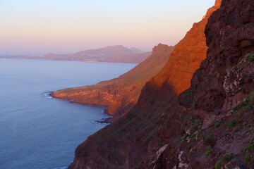 Cliff landscape of Gran Canaria, Spain. Places in Canary Islands, Spain.
