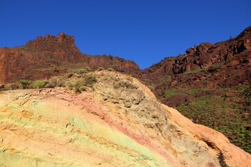 Gran Canaria volcanic landscape. Places in Canary Islands, Spain.