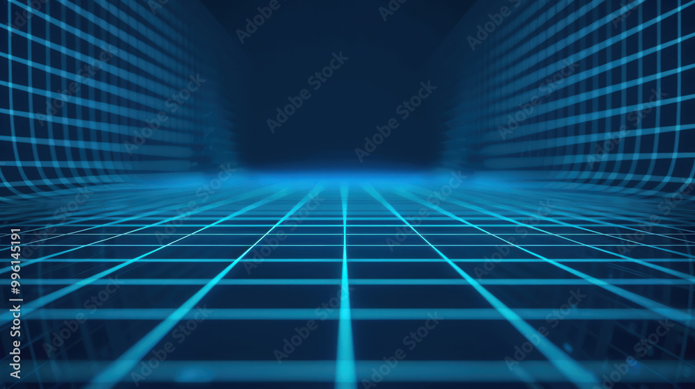 Canvas Prints futuristic wireframe design, an intricate backdrop featuring luminous lines, embodying advanced tech