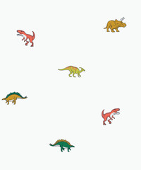 Handdrawn pattern iguanodon dinosaur animal color icon vector illustration