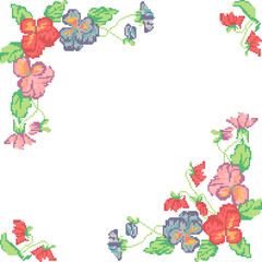 Cross Stitch Flowers Border Frame, Floral Embroidery Pattern
