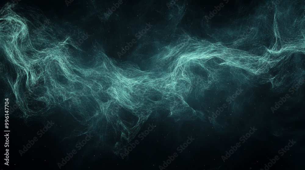 Wall mural mesmerizing abstract representation of ethereal wisps flowing through dark background, creating sens