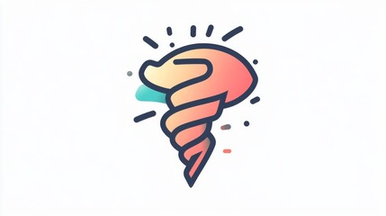 Obraz premium An icon showing the outline of a tornado, set against a clear background.