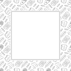 food background, fast food colllection frame,  food and drink frame background