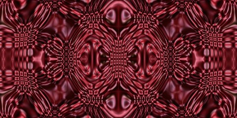 Abstract Kaleidoscope Geometry Psychedelic Art Pink Red Black White Pattern Background