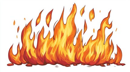 This is a cartoon image of fire, perfect for websites, apps, stickers, and more. It's great for logos, banners, and posters.