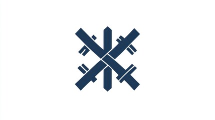 Fototapeta premium A striking emblem showcases crossed swords, representing courage and collaboration