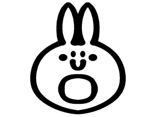 落書き風ウサギのガラガラのイラスト素材