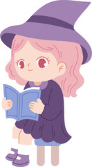 cute witch character cartoon clipart