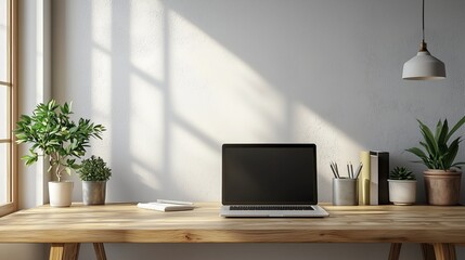 Modern Minimalist Workspace with Natural Light