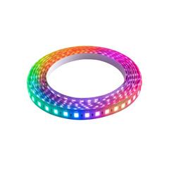 Led RGB glowing strip lights on a white background . LED strip concept.png