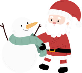 cute santa claus cartoon character for christmas
