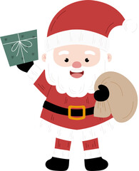 cute santa claus cartoon character for christmas