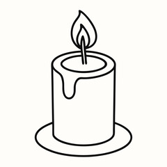 Burning candle line icon. Simple candlelight sign isolated on background. Vector illustration for logo, web, mobile app