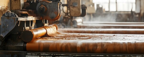 Raw Leather Processing in Automated Tannery Facility Merging Traditional and Modern Manufacturing