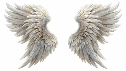 Fototapeta premium Angel wings set isolated on background, wings, feathers, heavenly, divine, guardian, white, celestial, spiritual, beautiful