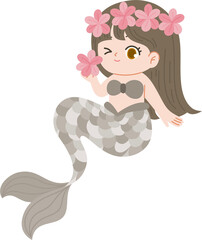 cute mermaid character for decoration