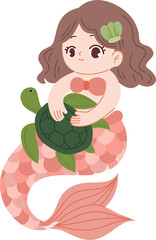 cute mermaid character for decoration