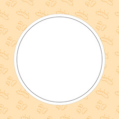 hand drawn food frame. doodle frame background