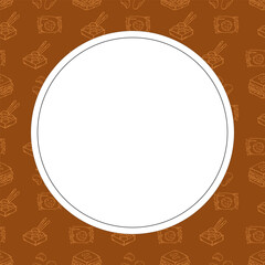 hand drawn food frame. doodle frame background