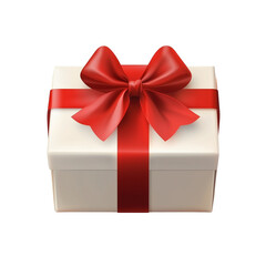 Fototapeta premium gift box with red satin bow isolated on a transparent background 