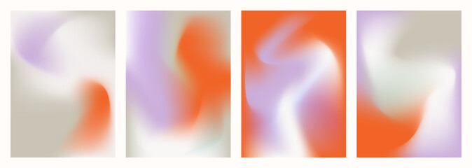 Set abstract y2k background with colorful gradient. Soft vertical illustration for posters, screen designs, cover templates, banners or flyers