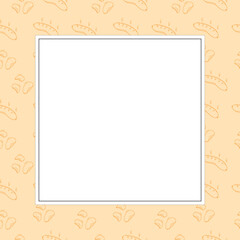 hand drawn food frame. doodle frame background