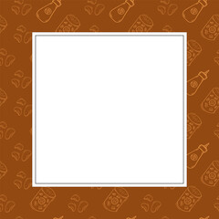 hand drawn food frame. doodle frame background
