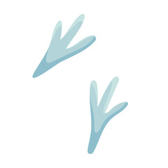 Steps of dinosaurs or other animals in flat style, isolated on a white background. Vector footprints of birds, animals in cartoon style. Dino tracks for posters or stickers